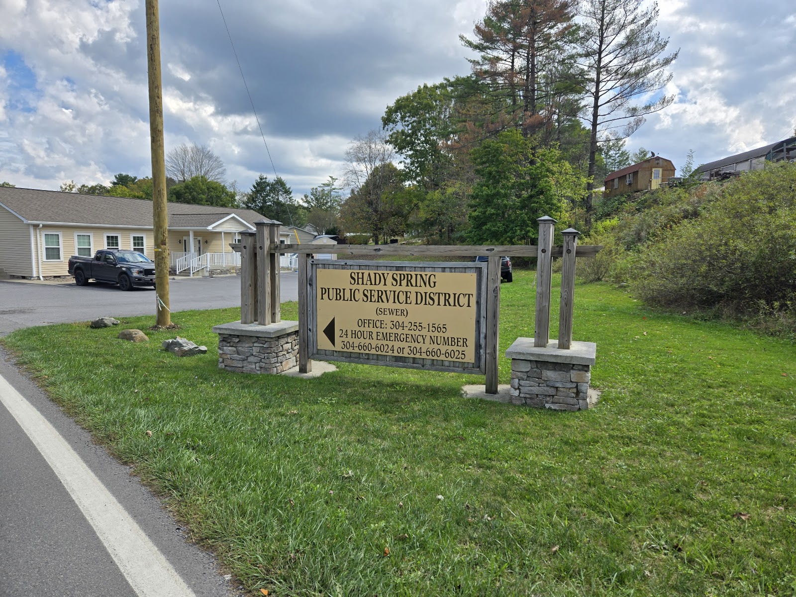 Office grounds and roadside district sign